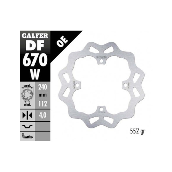 Заден спирачен диск Galfer WAVE FIXED DISC WAVE FIXED 240x4mm DF670W