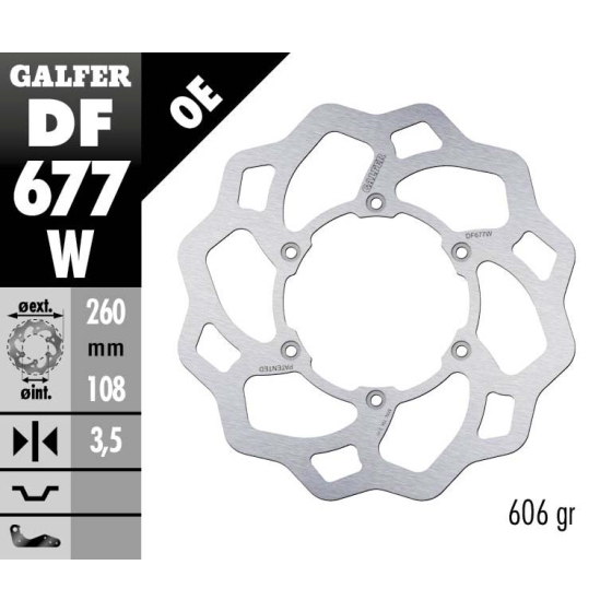 Преден спирачен диск Galfer WAVE FIXED DISC WAVE FIXED DF677W