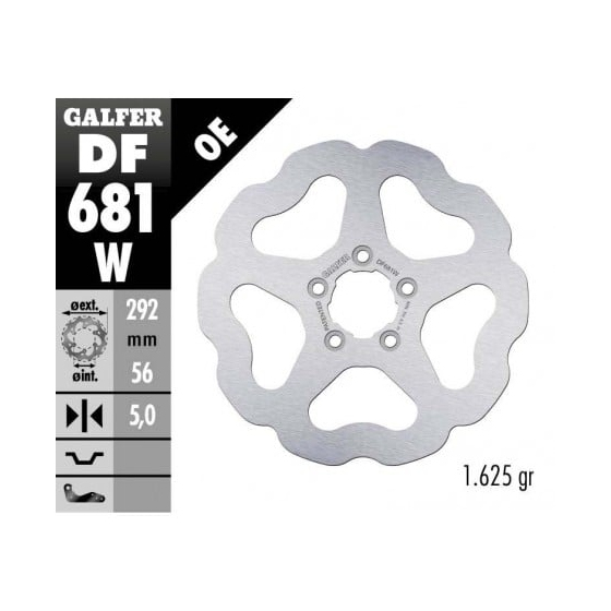 Заден спирачен диск Galfer WAVE FIXED DISC WAVE FIXED 292x6.4mm DF681W
