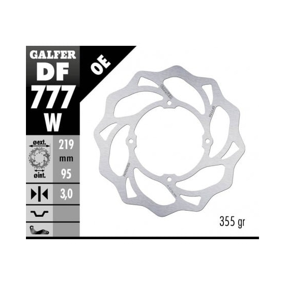 Преден спирачен диск Galfer WAVE FIXED DISC WAVE FIXED 219x3mm DF777W