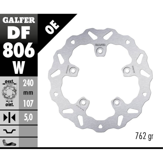 Заден спирачен диск Galfer WAVE FIXED DISC WAVE FIXED 240x5mm DF806W