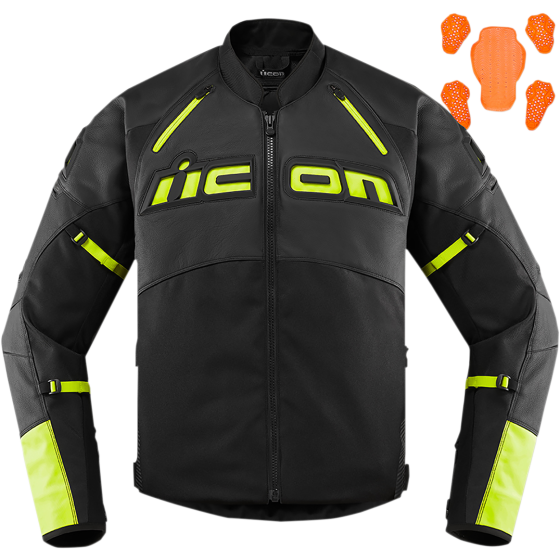 Мото яке ICON CONTRA2 LEATHER HI-VIZ