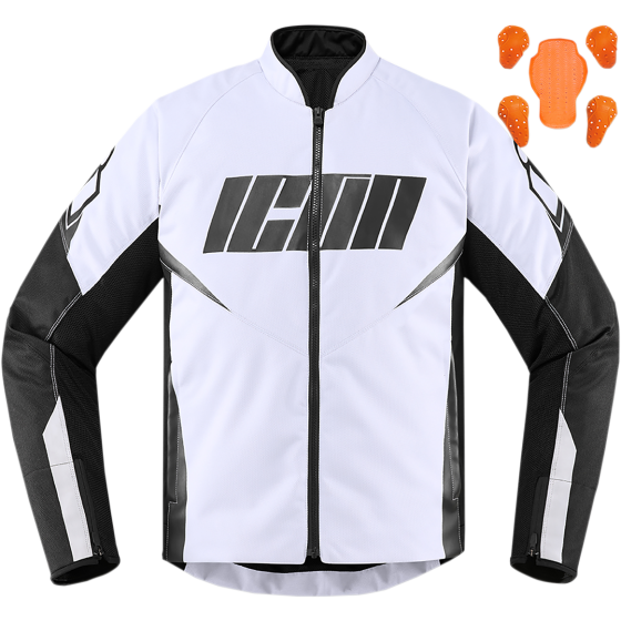 Текстилно мото яке ICON HOOLIGAN WHITE