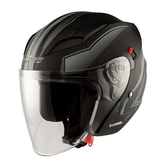 Скутер каска APRO YORK MATT SILVER