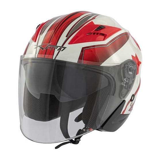 Скутер каска APRO YORK WHITE/RED