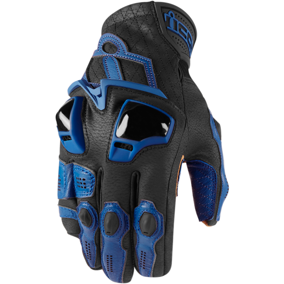 Кожени мото ръкавици ICON HYPERSPORT SHORT - BLUE