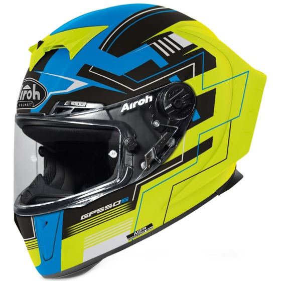 КАСКА AIROH GP550 S CHALLENGE BLUE/YELLOW MATT