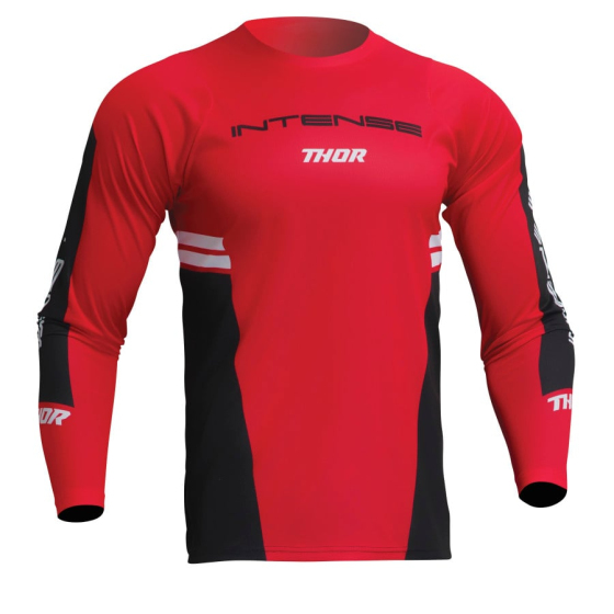 Вело джърси THOR INTENSE ASSIST BERM RED/BLACK LONG SLEEVE