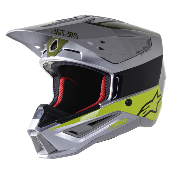 Мотокрос каска ALPINESTARS SM5 BOND SILVER/YELLOW/GREEN