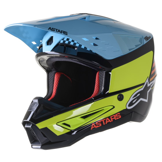 Мотокрос каска ALPINESTARS SM5 SPEED BLACK/YELLOW/BLUE