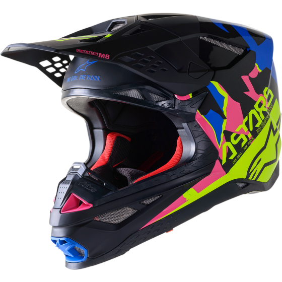 Мотокрос каска ALPINESTARS SM8 Echo BLACK/BLUE/PINK/YELLOW