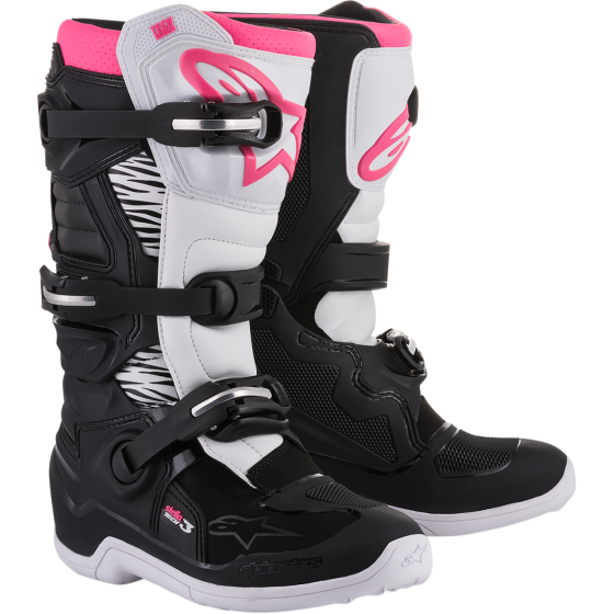 Дамски мотокрос ботуши ALPINESTARS Stella Tech 3 BLACK/WHITE/PINK