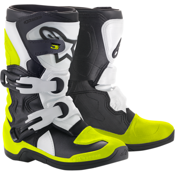 Детски мотокрос ботуши Alpinestars TECH 3S KIDS BLACK/WHITE/FLUOYELLOW