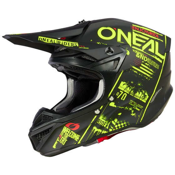 Мотокрос каска O'NEAL 5SERIES POLYACRYLITE ATTACK V.23 BLACK/NEON YELLOW