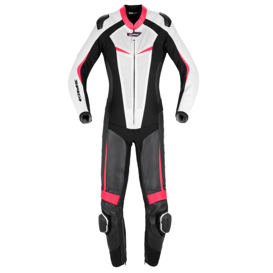 Дамски кожен мото екип SPIDI TRACK PERF PRO Black/Fuchsia