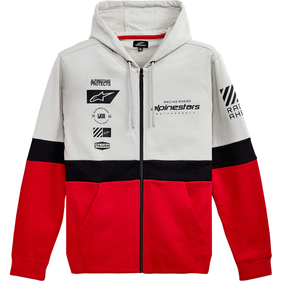 Мото суичър ALPINESTARS Position Zip Hoodie WHITE/RED/BLACK
