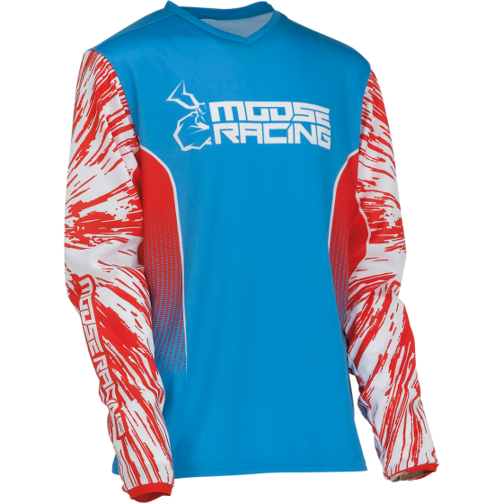 Детска блуза MOOSE RACING AGROID WHITE/RED/BLUE