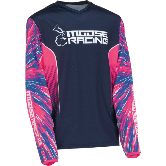 Детска блуза MOOSE RACING AGROID PINK/BLACK/BLUE