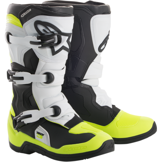 Детски мотокрос ботуши Alpinestars TECH 3S BLACK/WHITE/FLOYELLOW