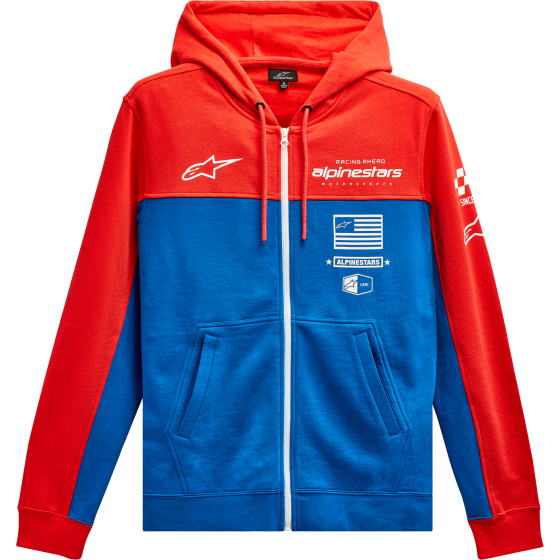 Мото суитшърт ALPINESTARS HOODIE H-BLOCK RED/BLU