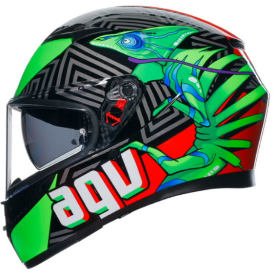 КАСКА AGV K3 - KAMALEON BLACK/RED/GREEN