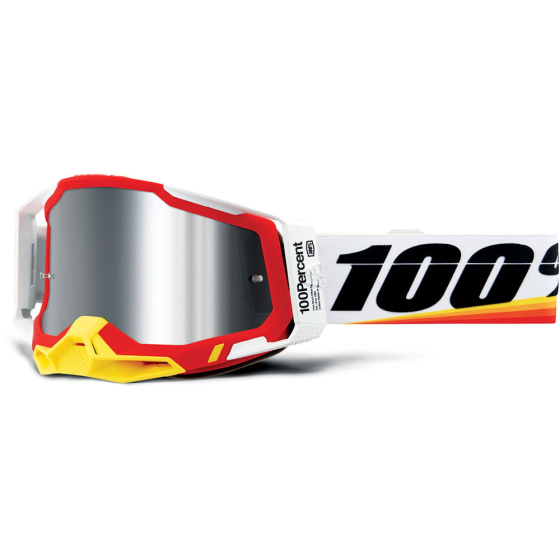 Мотокрос очила 100% RACECRAFT2 ARSHAM RED - MIRROR SILVER