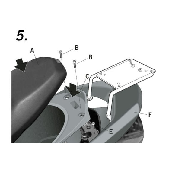 Монтажен комплект за куфари SHAD TOP MASTER YAMAHA CYGNUS 125 '07