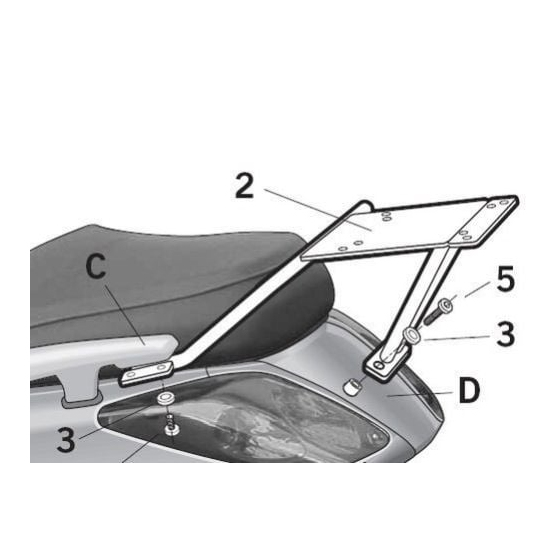 Монтажен комплект за куфари SHAD TOP MASTER YAMAHA X-MAX 125-250 '05