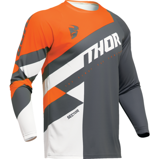 Мотокрос джърси THOR SECTOR CHECKER GRAY/ORANGE