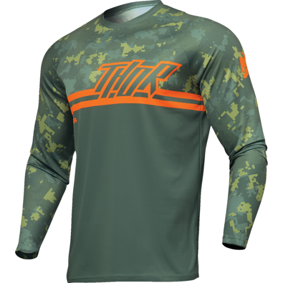 Детско мотокрос джърси THOR YOUTH SECTOR DIGI GREEN/ORANGE