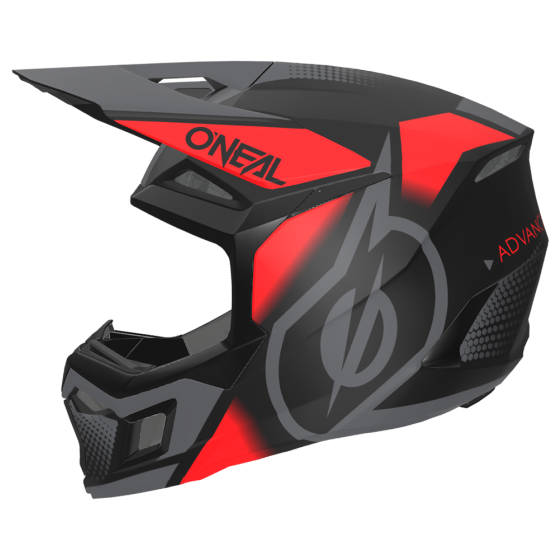 Мотокрос каска O'NEAL 3SERIES VISION BLACK/RED/GRAY V.24