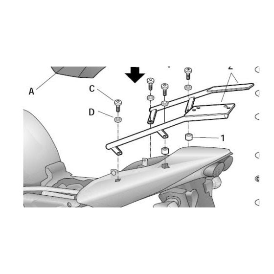 Монтажен комплект за куфари SHAD TOP MASTER YAMAHA FAZER 1000 01