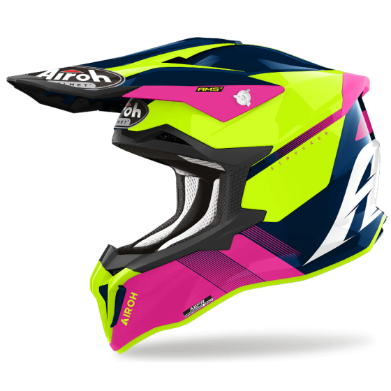 Мотокрос каска AIROH STRYCKER BLAZER BLUE PINK GLOSS