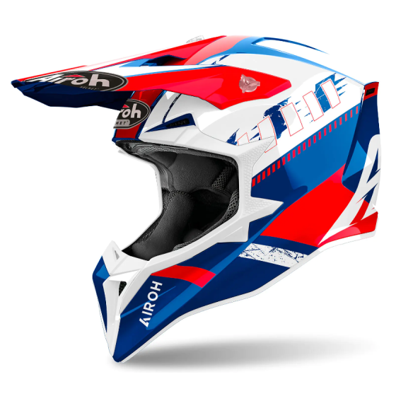 Мотокрос каска AIROH WRAAAP FEEL BLUE RED GLOSS