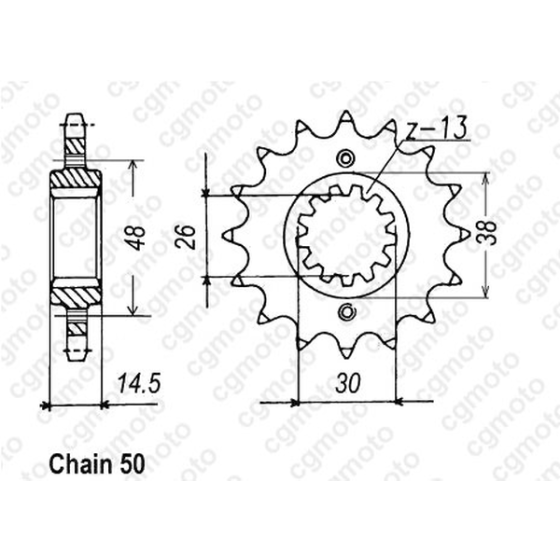 Комплект верига и пиньони REGINA HONDA VFR800 V-TEC04-09