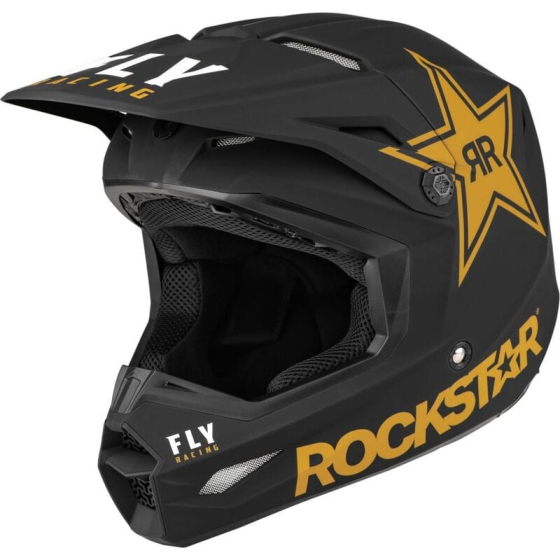 Мотокрос каска FLY RACING Formula Kinetic Rockstar - Matte Black/Gold