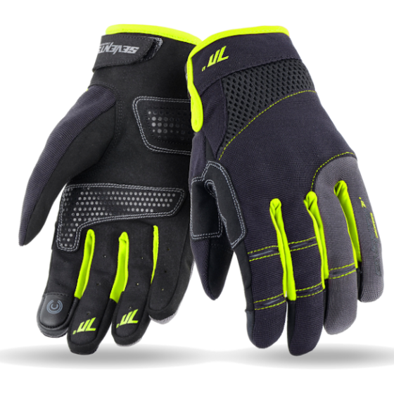 Текстилни ръкавици 70 DEGREES SUMMER URBAN BLACK/FLUO YELLOW