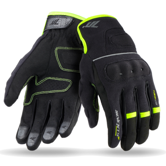 Дамски текстилни ръкавици 70 DEGREES SUMMER URBAN BLACK/FLUO YELLOW
