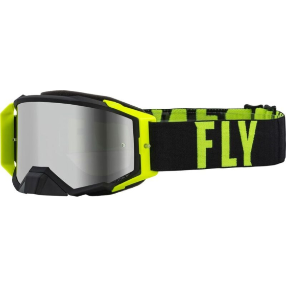 Мотокрос очила FLY RACING Zone Pro Black/Hi-Vis - Silver Mirror/Smoke Lens
