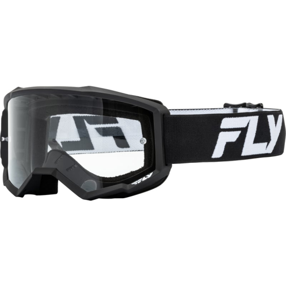Мотокрос очила FLY RACING Focus Goggle White/Black - Clear Lens