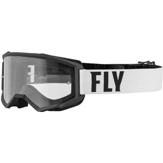 Мотокрос очила FLY RACING Focus White/Black - Clear Lens