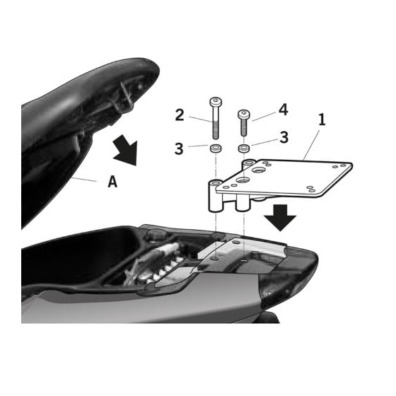 Монтажен комплект за куфари SHAD TOP MASTER PIAGGIO NRG ENERGY 50'05
