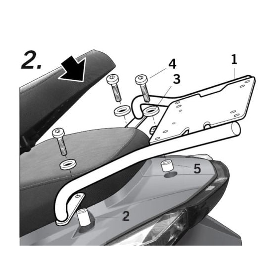 Монтажен комплект за куфари SHAD TOP MASTER KYMCO AGILITY 50 SR-11