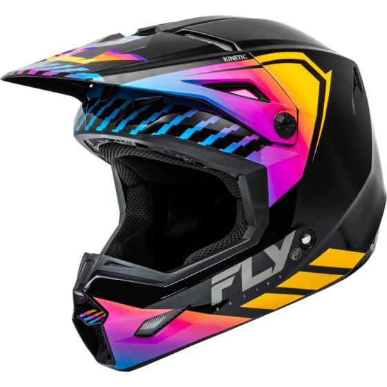 Детска крос каска FLY RACING Kinetic Menace - Black/Sunrise