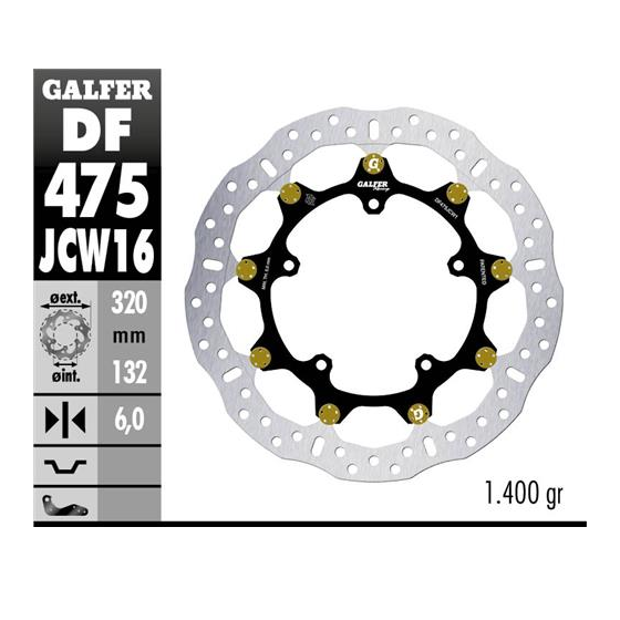 Плаващ преден спирачен диск Galfer WAVE FLOATING RACING 320x5mm DF475JCW160G03