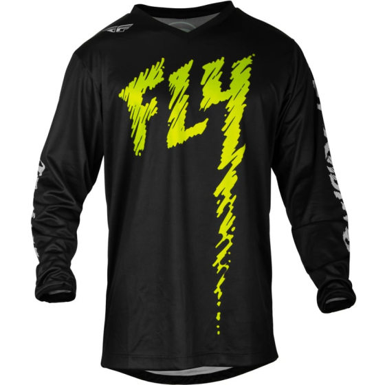 Детска мотокрос блуза FLY RACING F-16 Riding - Black/Neon Green/Light Grey