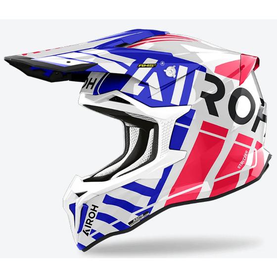 Мотокрос каска AIROH STRYCKER BRAVE BLUE/RED GLOSS