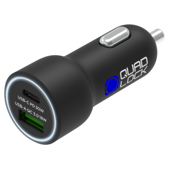 QUAD LOCK Dual USB (C+A) Car Charger 48W