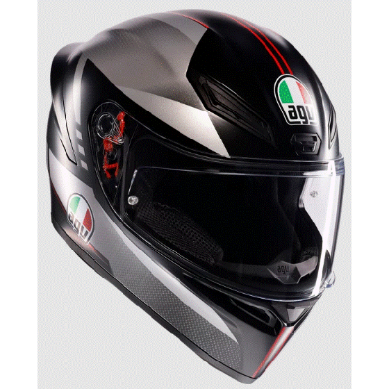 Каска AGV K1 S LAP MATT BLACK/GREY/RED