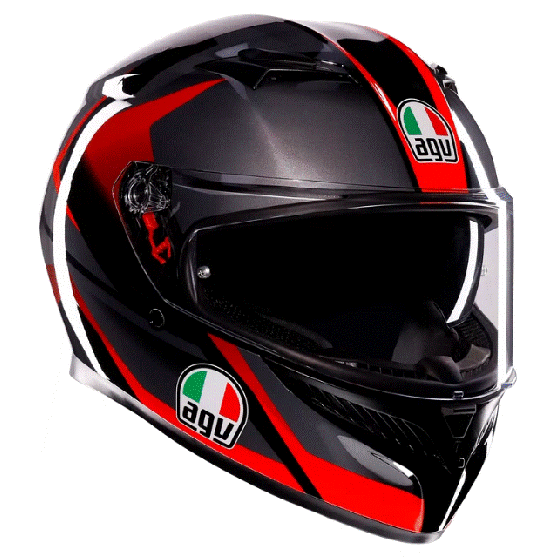 КАСКА AGV K3 STRIGA BLACK/GREY/RED